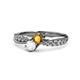 1 - Nicia Citrine and White Sapphire with Side Diamonds Bypass Ring 