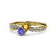 1 - Nicia Citrine and Tanzanite with Side Diamonds Bypass Ring 