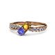1 - Nicia Citrine and Tanzanite with Side Diamonds Bypass Ring 