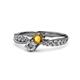 1 - Nicia Citrine and Diamond with Side Diamonds Bypass Ring 