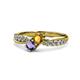 1 - Nicia Citrine and Iolite with Side Diamonds Bypass Ring 