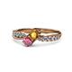 1 - Nicia Citrine and Rhodolite Garnet with Side Diamonds Bypass Ring 