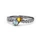 1 - Nicia Citrine and Aquamarine with Side Diamonds Bypass Ring 