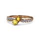 1 - Nicia Citrine and Yellow Sapphire with Side Diamonds Bypass Ring 