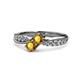1 - Nicia Citrine with Side Diamonds Bypass Ring 