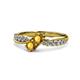 1 - Nicia Citrine with Side Diamonds Bypass Ring 