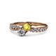 1 - Nicia Yellow Sapphire and Diamond with Side Diamonds Bypass Ring 