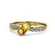 1 - Nicia Yellow Sapphire and Citrine with Side Diamonds Bypass Ring 