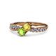 1 - Nicia Yellow Sapphire and Peridot with Side Diamonds Bypass Ring 