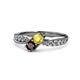 1 - Nicia Yellow Sapphire and Red Garnet with Side Diamonds Bypass Ring 