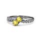 1 - Nicia Yellow Sapphire with Side Diamonds Bypass Ring 