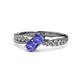 1 - Nicia Tanzanite with Side Diamonds Bypass Ring 
