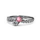 1 - Nicia Pink Tourmaline and Diamond with Side Diamonds Bypass Ring 