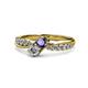1 - Nicia Iolite and Diamond with Side Diamonds Bypass Ring 