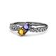 1 - Nicia Iolite and Citrine with Side Diamonds Bypass Ring 