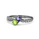 1 - Nicia Iolite and Peridot with Side Diamonds Bypass Ring 