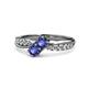 1 - Nicia Iolite with Side Diamonds Bypass Ring 