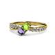 1 - Nicia Peridot and Iolite with Side Diamonds Bypass Ring 