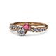 1 - Nicia Rhodolite Garnet and Diamond with Side Diamonds Bypass Ring 