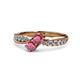 1 - Nicia Rhodolite Garnet with Side Diamonds Bypass Ring 