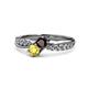 1 - Nicia Red Garnet and Yellow Sapphire with Side Diamonds Bypass Ring 