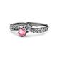 1 - Nicia Diamond and Pink Tourmaline with Side Diamonds Bypass Ring 