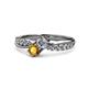 1 - Nicia Diamond and Citrine with Side Diamonds Bypass Ring 