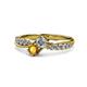 1 - Nicia Diamond and Citrine with Side Diamonds Bypass Ring 