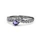 1 - Nicia Diamond and Iolite with Side Diamonds Bypass Ring 