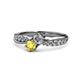 1 - Nicia Diamond and Yellow Sapphire with Side Diamonds Bypass Ring 