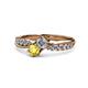 1 - Nicia Diamond and Yellow Sapphire with Side Diamonds Bypass Ring 