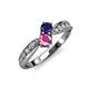 5 - Nicia @TotalCart ctw Blue Sapphire and Pink Sapphire accented natural Diamond Bypass Ring 