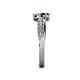 5 - Nicia Blue Sapphire and Pink Tourmaline with Side Diamonds Bypass Ring 