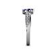 5 - Nicia Blue Sapphire and Iolite with Side Diamonds Bypass Ring 
