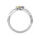 6 - Nicia Blue and Yellow Sapphire with Side Diamonds Bypass Ring 
