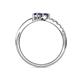 6 - Nicia Blue Sapphire with Side Diamonds Bypass Ring 