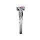 5 - Nicia Pink Sapphire and Diamond with Side Diamonds Bypass Ring 