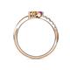 6 - Nicia Pink Sapphire and Citrine with Side Diamonds Bypass Ring 
