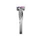 5 - Nicia Pink Sapphire and Iolite with Side Diamonds Bypass Ring 