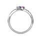 6 - Nicia Pink Sapphire and Iolite with Side Diamonds Bypass Ring 
