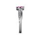 5 - Nicia Pink Sapphire with Side Diamonds Bypass Ring 