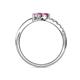 6 - Nicia Pink Sapphire with Side Diamonds Bypass Ring 