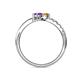 6 - Nicia Citrine and Amethyst with Side Diamonds Bypass Ring 
