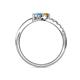 6 - Nicia Citrine and Blue Topaz with Side Diamonds Bypass Ring 