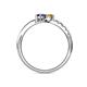 6 - Nicia Citrine and Blue Sapphire with Side Diamonds Bypass Ring 