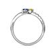 6 - Nicia Yellow and Blue Sapphire with Side Diamonds Bypass Ring 