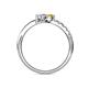 6 - Nicia Yellow Sapphire and Diamond with Side Diamonds Bypass Ring 