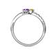 6 - Nicia Yellow Sapphire and Amethyst with Side Diamonds Bypass Ring 