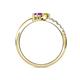 6 - Nicia Yellow Sapphire and Amethyst with Side Diamonds Bypass Ring 
