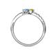 6 - Nicia Yellow Sapphire and Blue Topaz with Side Diamonds Bypass Ring 